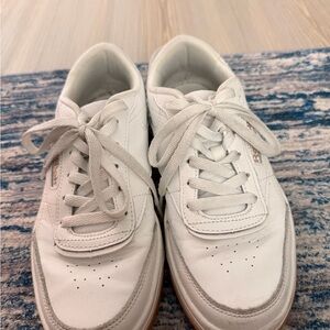 Reebok White and Rose Gold Sneakers
